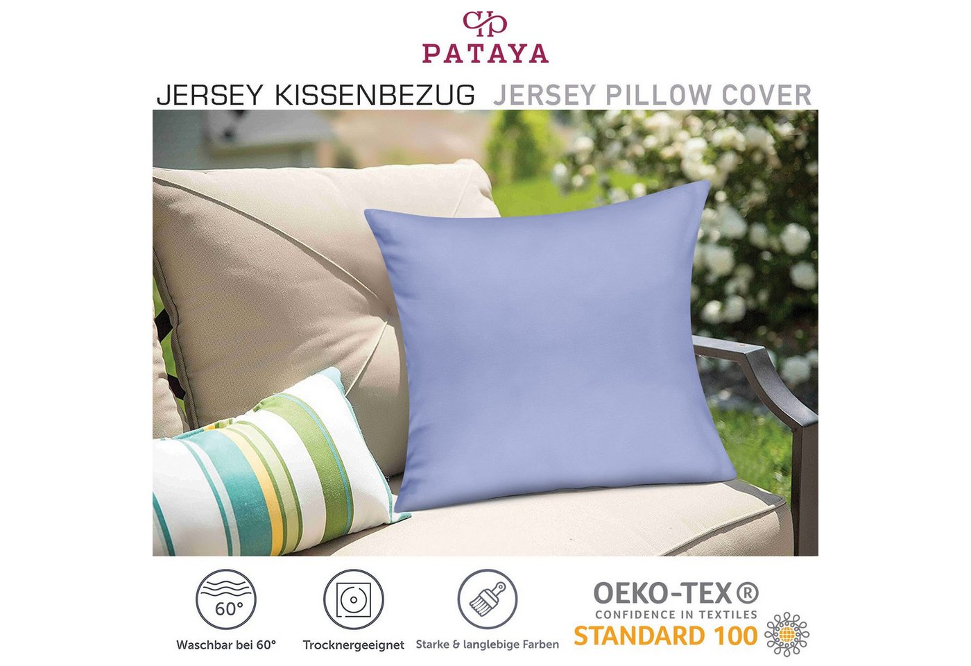 Pataya Kissenbezug 100% Baumwolle, weiche Kopfkissenbezug, Kissenhülle, Kissenbezüge, (2 Stück), Weich und Atmungsaktiv, Jersey, 140 g/m² – Bild 5 von 5
