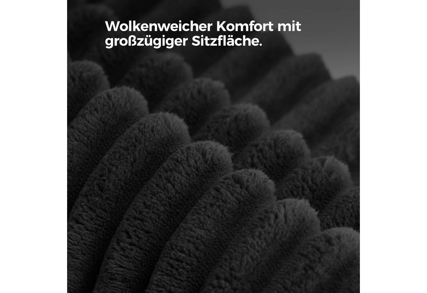 Patbrela Ecksofa Cord Schlafsofa L Form 265cm mit Abgerundeter Chaise Longue – Bild 3 von 5