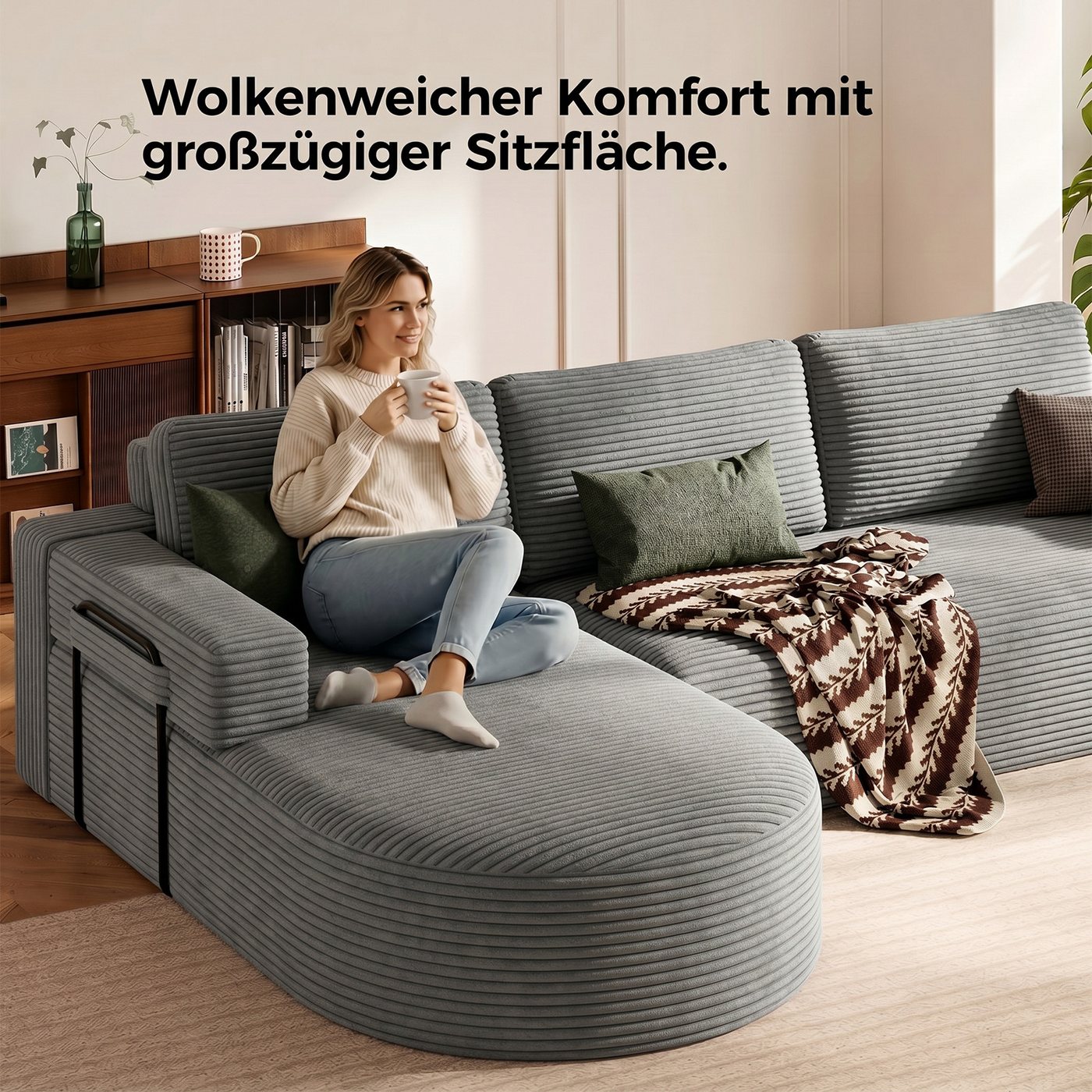 Patbrela Ecksofa Recamiere links/rechts tauschbar, Recamiere links/rechts tauschba – Bild 4 von 5