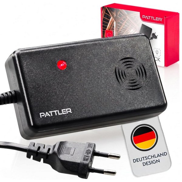 Pattler Ultraschall-Tierabwehr Marderschreck mit Hochfrequenztönen, 1 Gerät für ca. 60 m²