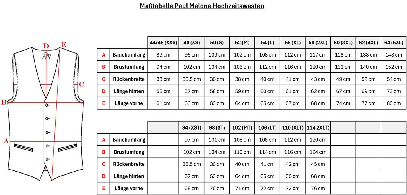 Paul Malone Anzugweste Herren Hochzeitsweste mit Plastron Set 2tlg barocke rosa (Set, 2-tlg., mit Weste und Plastron) altrosa V366, Gr. 48 (XS) – Bild 4 von 4