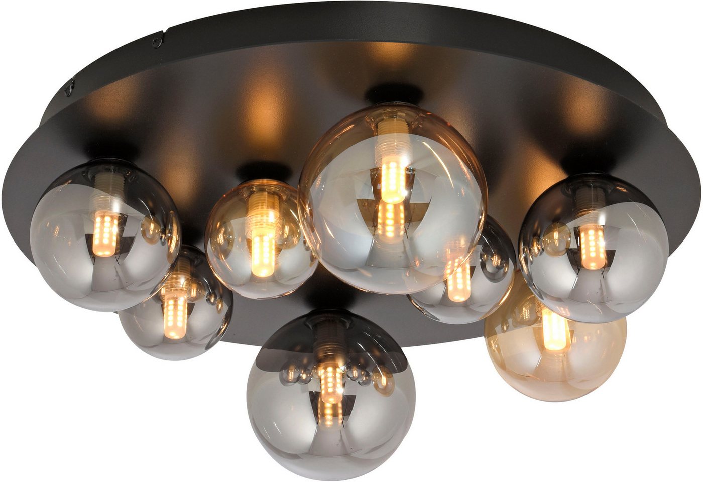 Paul Neuhaus LED Deckenleuchte POPSICLE, LED wechselbar, Warmweiß, Rauch und Ambergläser in vers. Größen – Bild 4 von 5