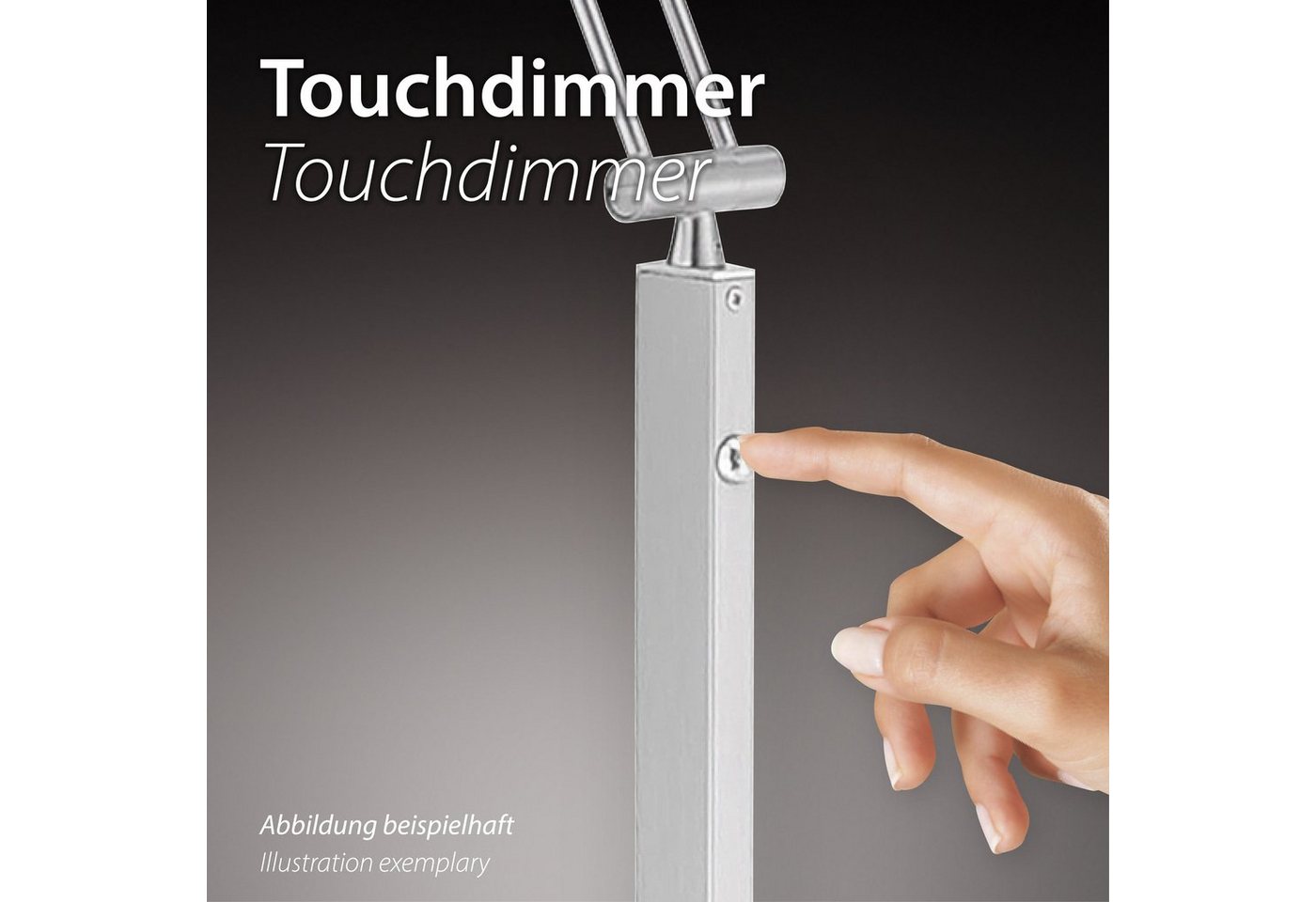 Paul Neuhaus Tischleuchte DADOA, LED fest integriert, Warmweiß, LED, dimmbar über Touchdimmer – Bild 5 von 5