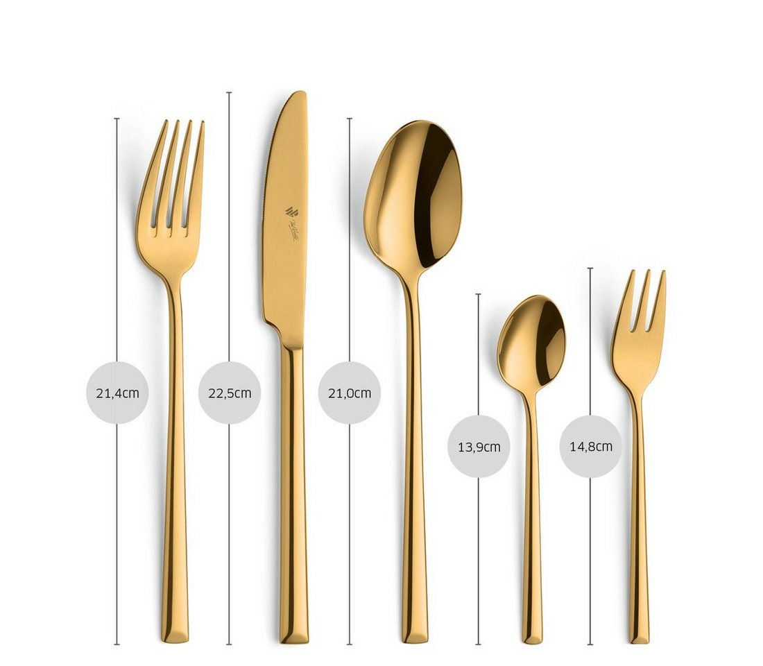 Paul Wirths Besteck-Set VIVENDI (30-tlg), 6 Personen, Edelstahl Rostfrei 18/10, Handreinigung empfohlen, goldfarbener PVD Veredelung, hochglanzpoliert – Bild 5 von 5