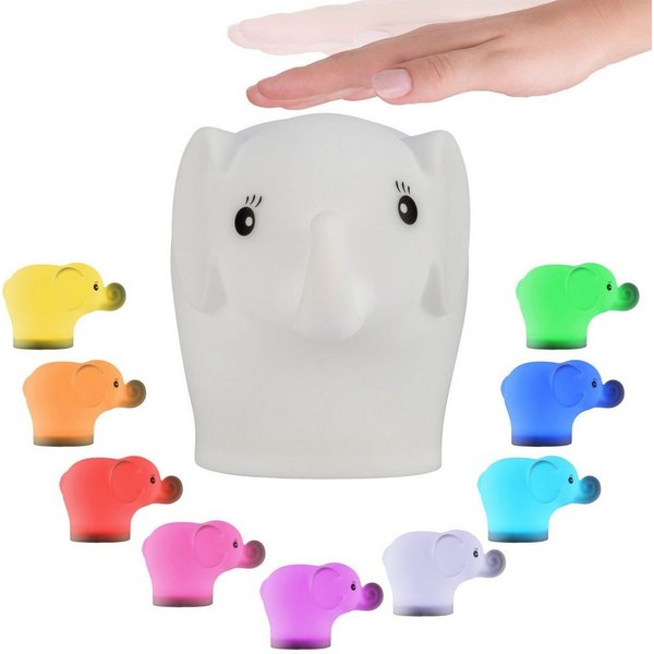 Pauleen LED Nachtlicht Night Elephant, Farbsteuerung, Farbwechsel, Nachtlichtfunktion, LED fest integriert, Farbwechsler, LED-Modul, Elefant, BPA-Frei, Farbwech