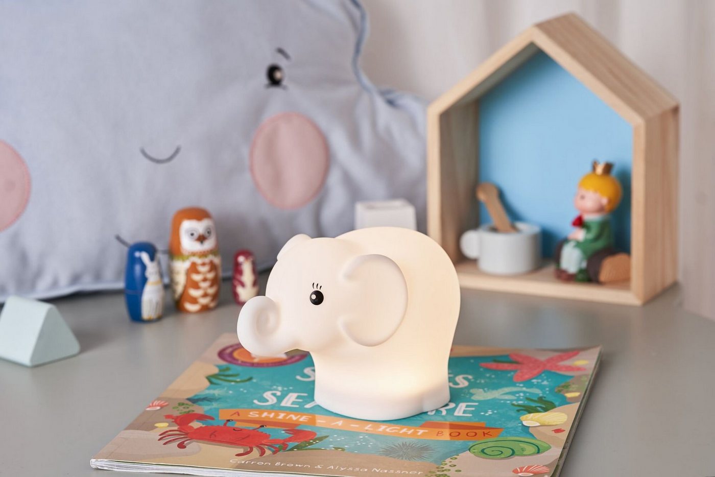 Pauleen LED Nachtlicht Night Elephant, Farbsteuerung, Farbwechsel, Nachtlichtfunktion, LED fest integriert, Farbwechsler, LED-Modul, Elefant, BPA-Frei, Farbwech – Bild 3 von 5