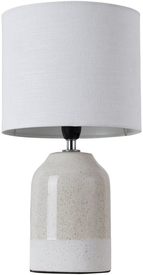 Pauleen LED Tischleuchte Sandy Glow, Leuchtmittel wechselbar, Warmweiß, E14, 3step dimmbar, Keramik, Stoffschirm Leuchtmittel inklusive – Bild 2 von 5