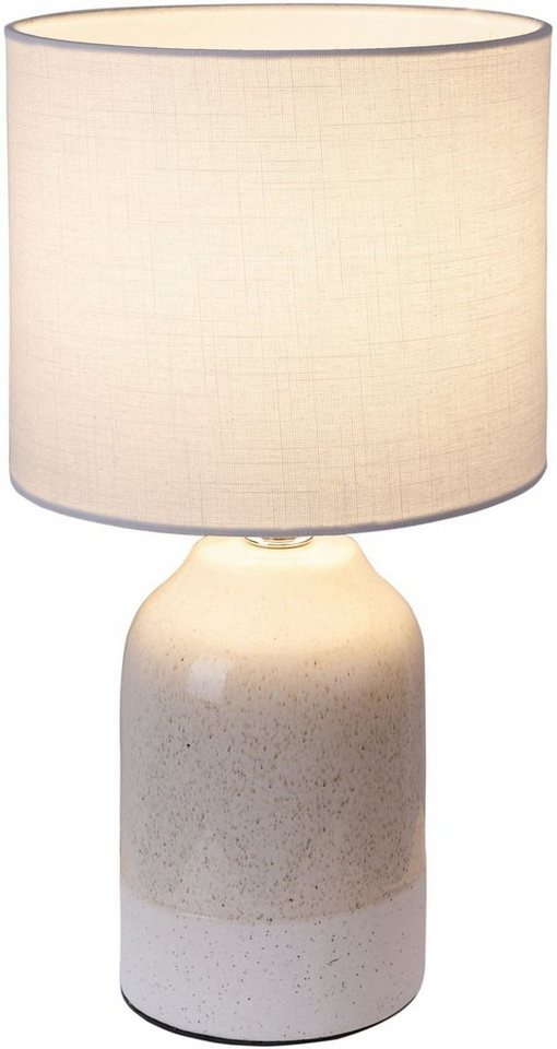 Pauleen LED Tischleuchte Sandy Glow, Leuchtmittel wechselbar, Warmweiß, E14, 3step dimmbar, Keramik, Stoffschirm Leuchtmittel inklusive – Bild 3 von 5