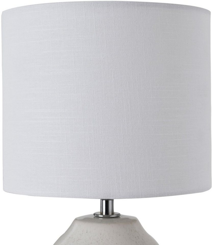 Pauleen LED Tischleuchte Sandy Glow, Leuchtmittel wechselbar, Warmweiß, E14, 3step dimmbar, Keramik, Stoffschirm Leuchtmittel inklusive – Bild 4 von 5