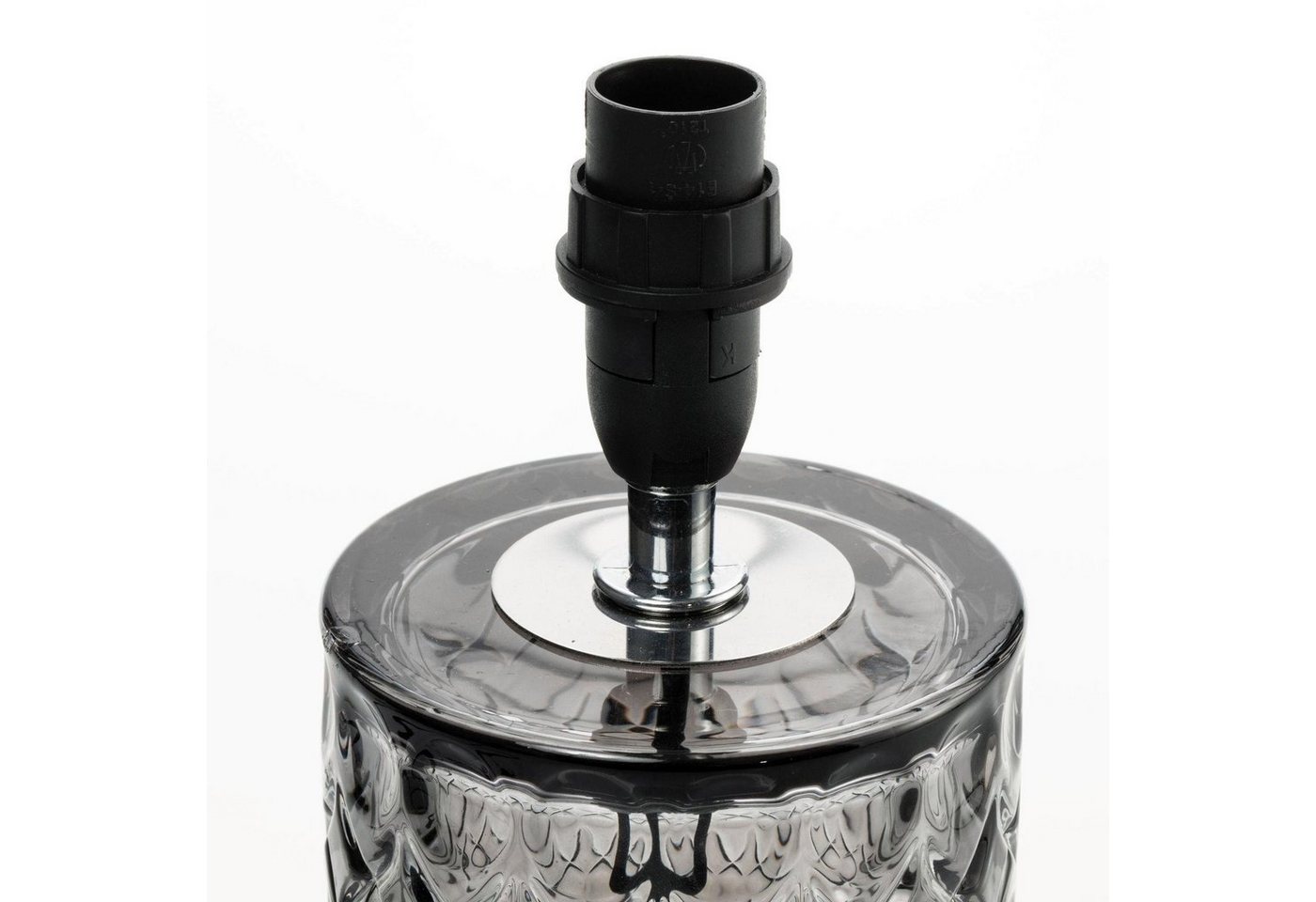 Pauleen Tischleuchte Crystal Glow, ohne Leuchtmittel, E14, max. 20W E14, schwarz/grau, 230V, Stoff/Glas – Bild 5 von 5