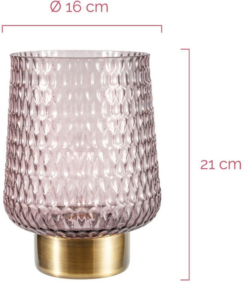 Pauleen Tischleuchte Sparkling Glamour, Leuchtmittel wechselbar, Warmweiß, E27, Batterbiebetrieben, Timerfunktion, Windlicht – Bild 5 von 5