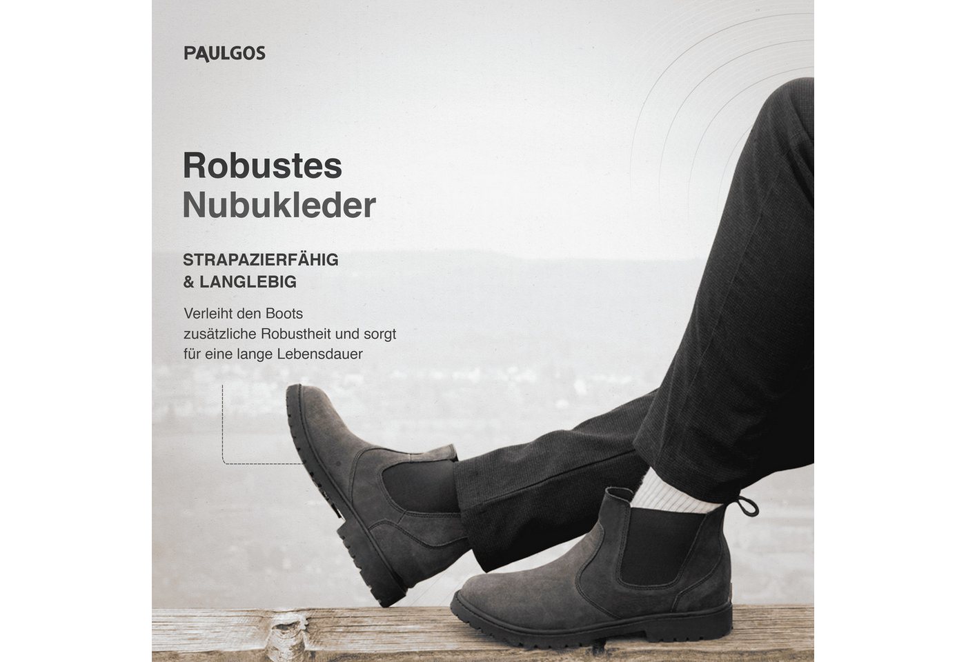 PAULGOS Herren Chelsea Boots, Stiefeletten Größe 39-47 in 3 Farben Chelseaboots – Bild 4 von 5