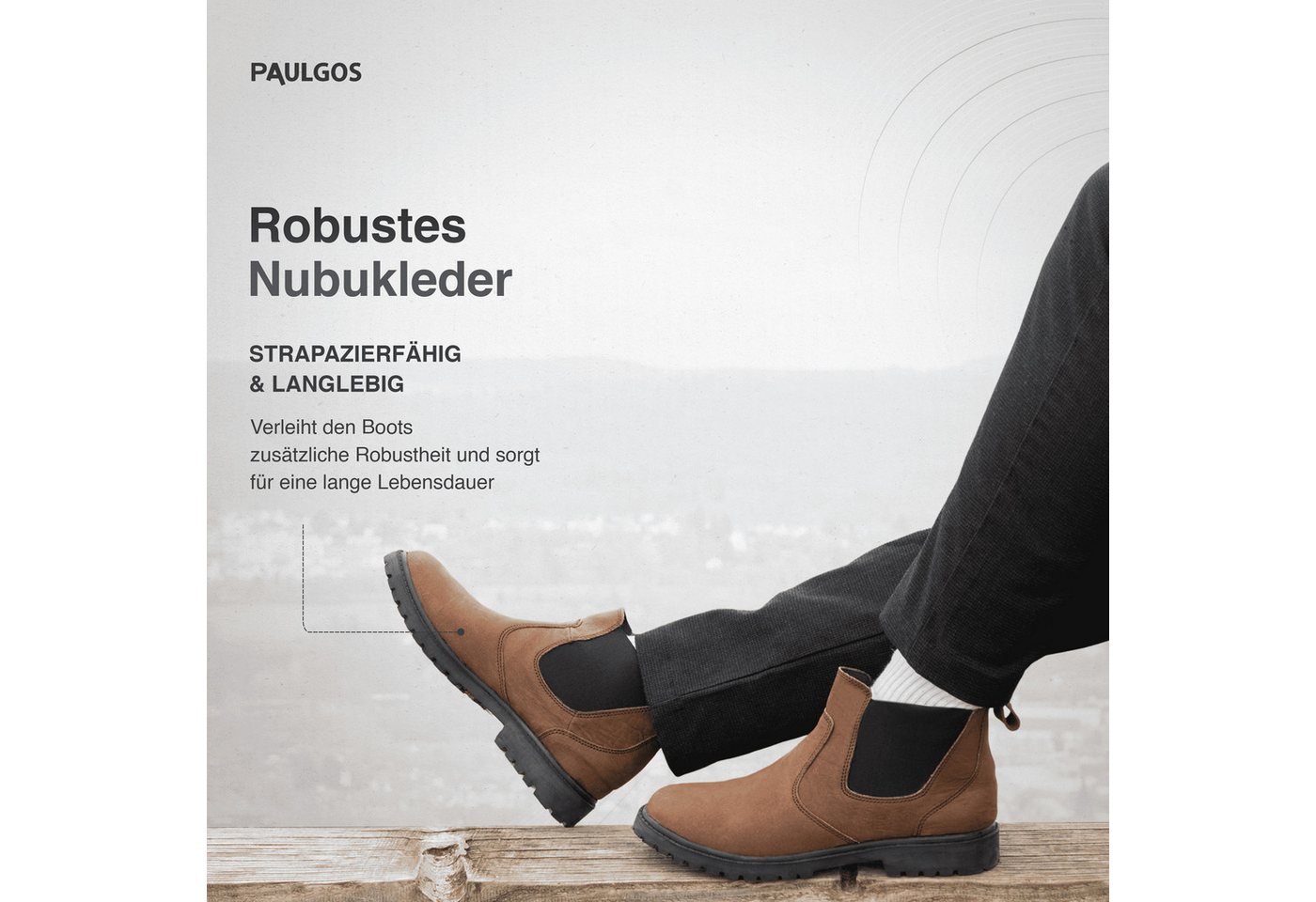 PAULGOS Herren Chelsea Boots, Stiefeletten Größe 39-47 in 3 Farben Chelseaboots – Bild 4 von 5