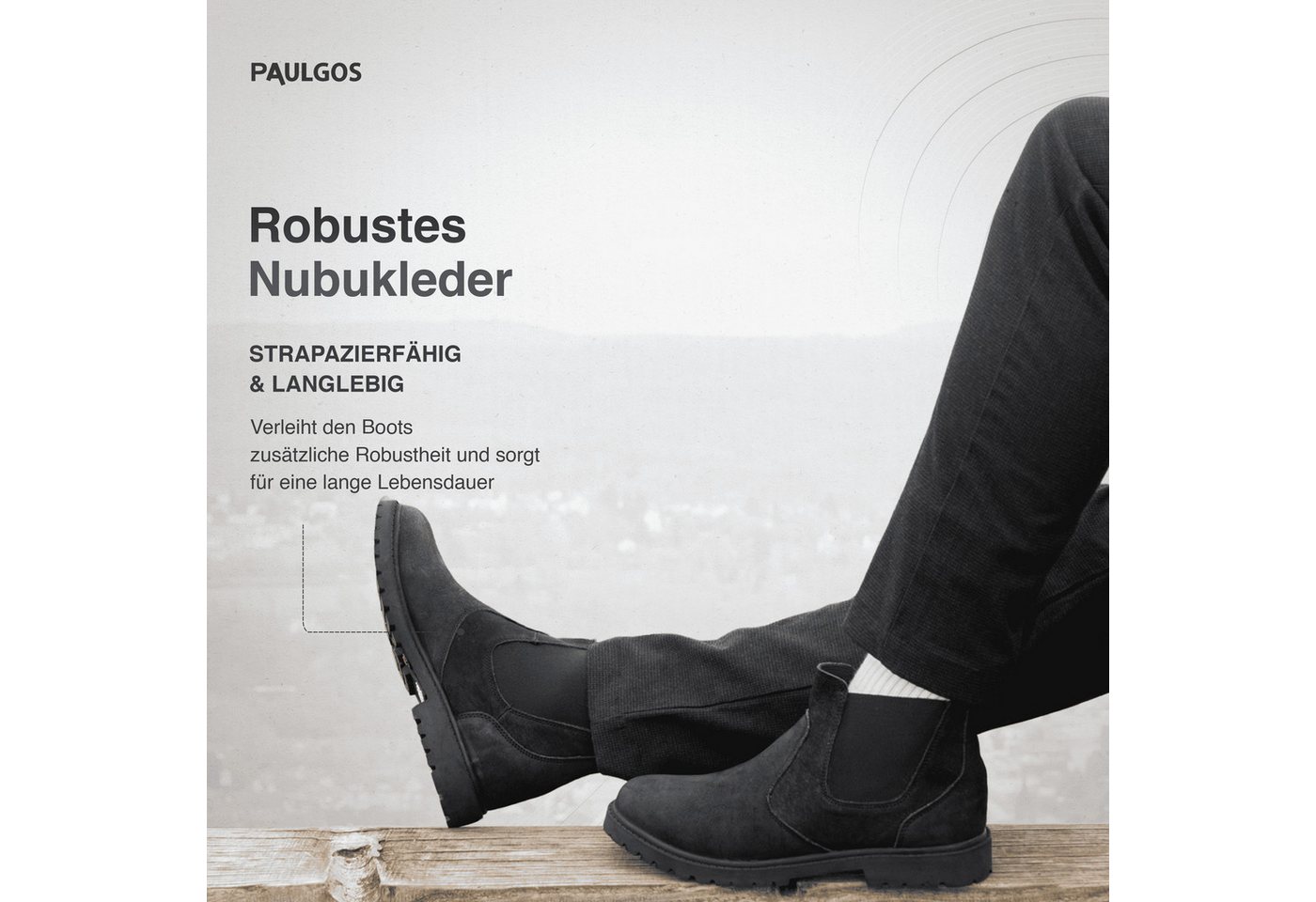 PAULGOS Herren Chelsea Boots, Stiefeletten Größe 39-47 in 3 Farben Chelseaboots – Bild 4 von 5