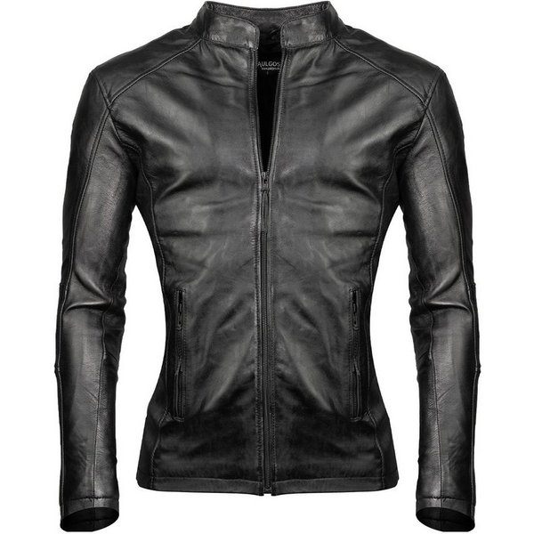 PAULGOS Lederjacke Herren Jacke Übergangsjacke Biker Look 100% Echtleder D3