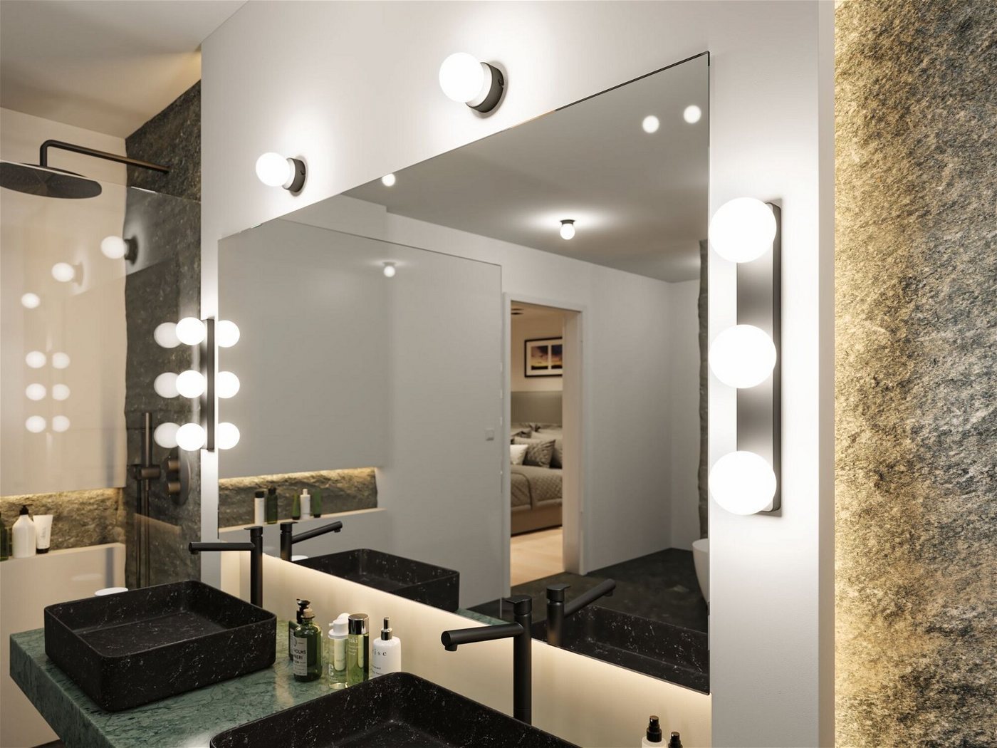 Paulmann Deckenleuchte Selection Bathroom Gove IP44 max. 1x20W Satin, Glas/Metall, ohne Leuchtmittel, G9 – Bild 5 von 5