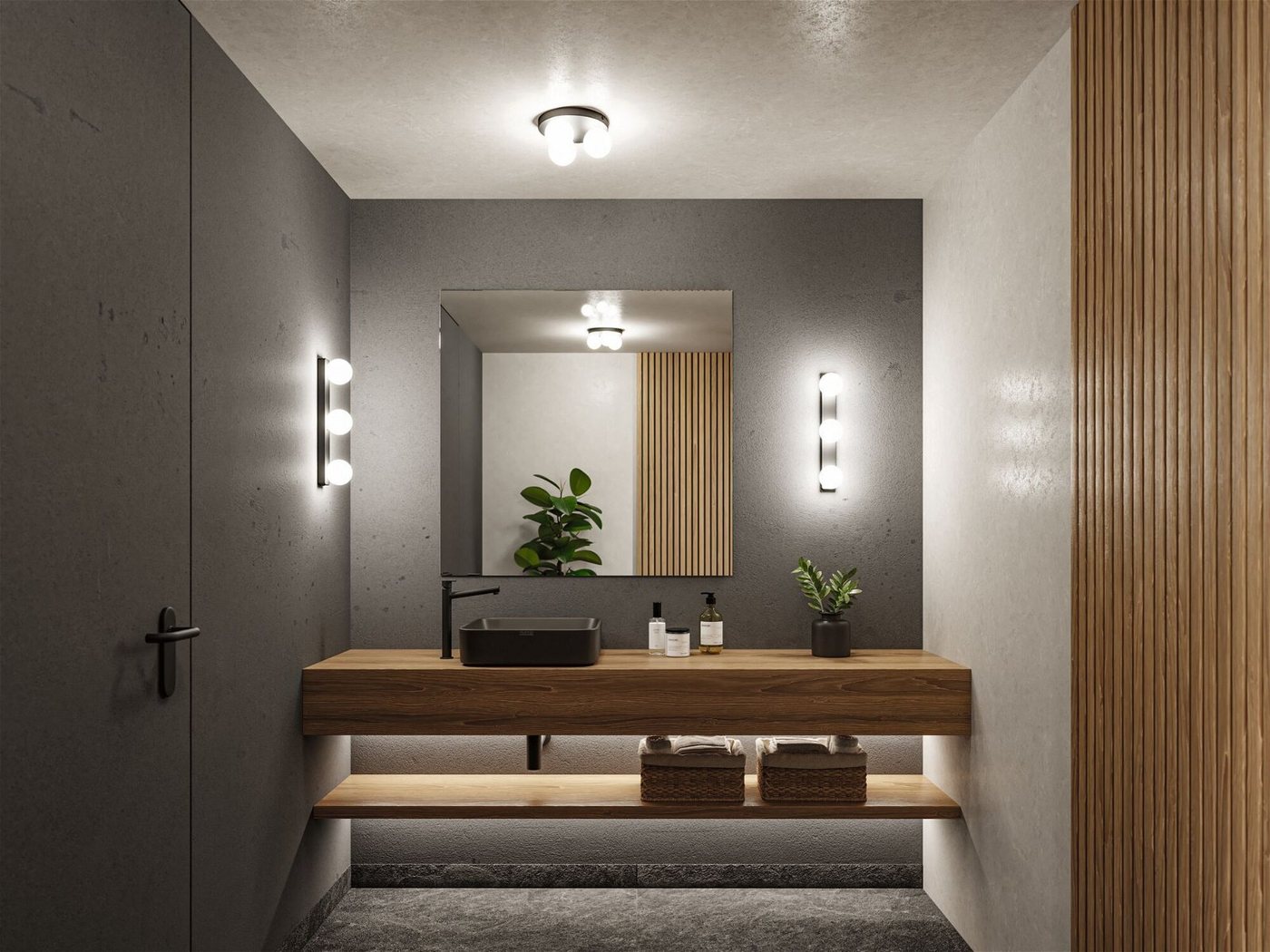 Paulmann Deckenleuchte Selection Bathroom Gove IP44 max. 3x20W Rondel Glas/Metall, ohne Leuchtmittel, G9 – Bild 2 von 5