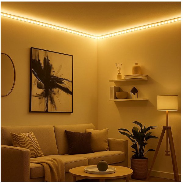 Paulmann Dekolicht, LED-Leuchtmittel fest verbaut, Warmweiß, LED Strip Lichtband Dimmer silber Touchdimmer 1,8 m