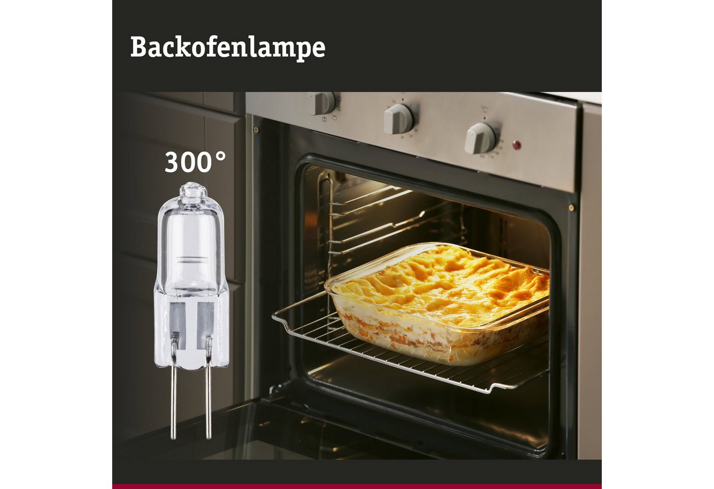 Paulmann Halogenlampe Set Halogen Stiftsockel Backofen G4 G4 12V 3x100lm 3x10W 2700K dimmbar, G4, 3 St. – Bild 4 von 5