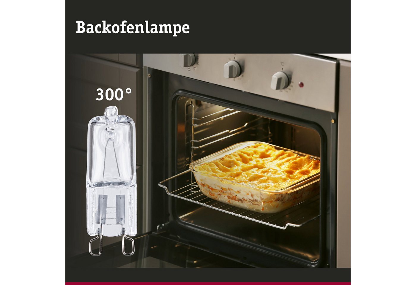 Paulmann Halogenlampe Set Halogen Stiftsockel Backofen G9 G9 230V 3x225lm 3x25W 2700K dimmba, G9, 3 St. – Bild 4 von 5