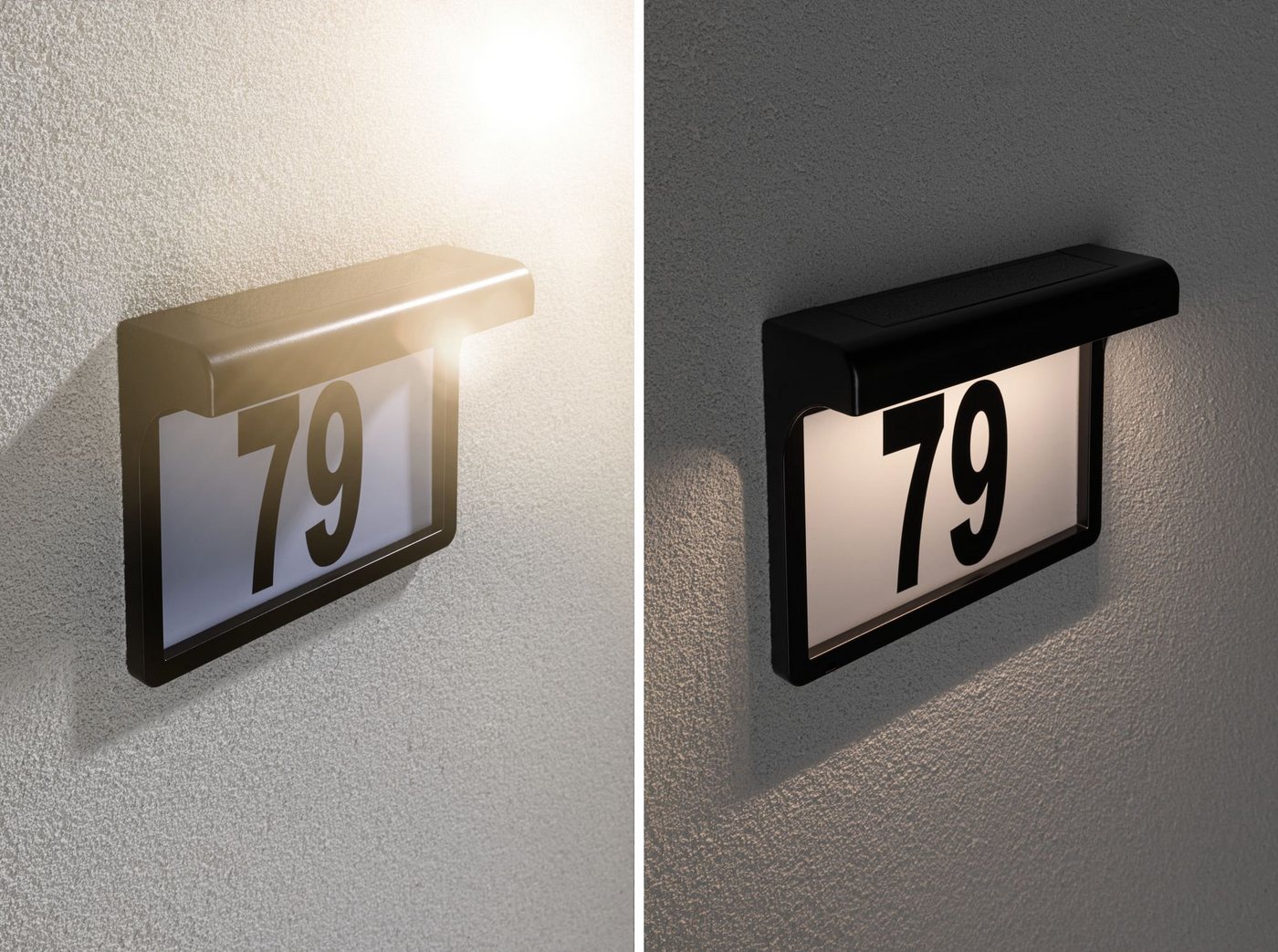 Paulmann LED Außen-Wandleuchte Hausnummer, LED fest integriert, Warmweiß, LED-Modul, IP44, 3000K, Schwarz – Bild 5 von 5