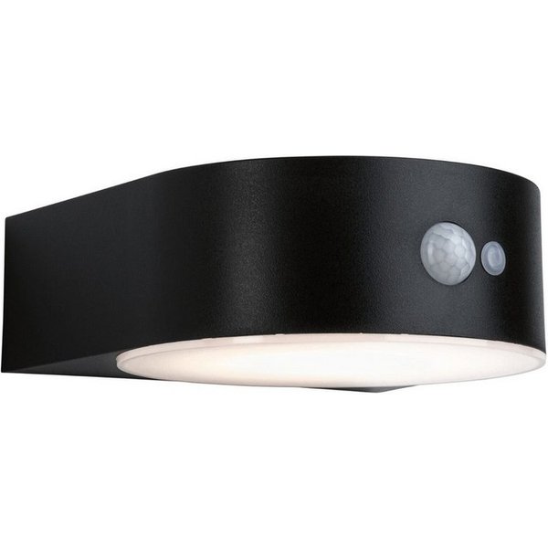 Paulmann LED Außen-Wandleuchte Solar Eileen IP44 3000K 400lm Schwarz, LED fest integriert, Warmweiß, Bewegungsmelder