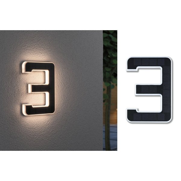 Hausnummer 3 LED Hausnummernleuchte