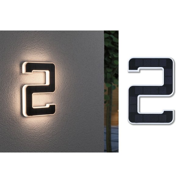 Hausnummer 2 LED Hausnummernleuchte