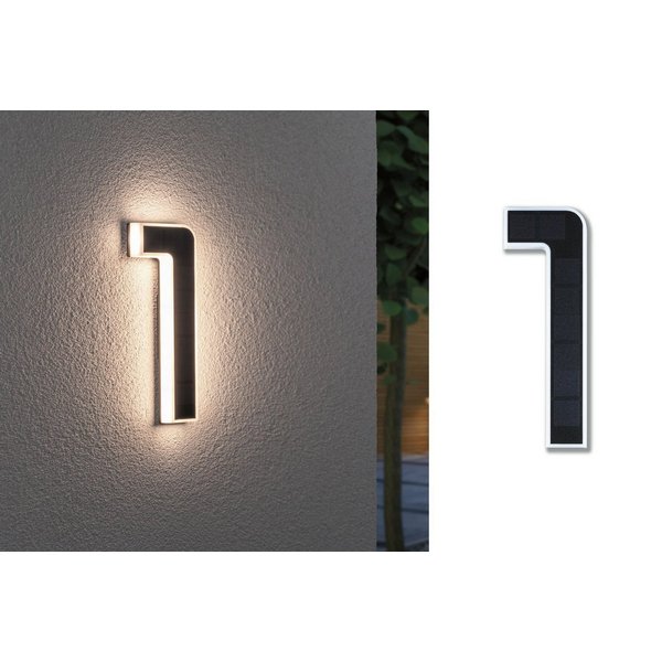Hausnummer 1 LED Hausnummernleuchte