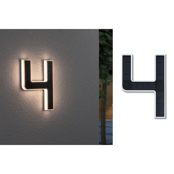 Hausnummer 4 LED Hausnummernleuchte