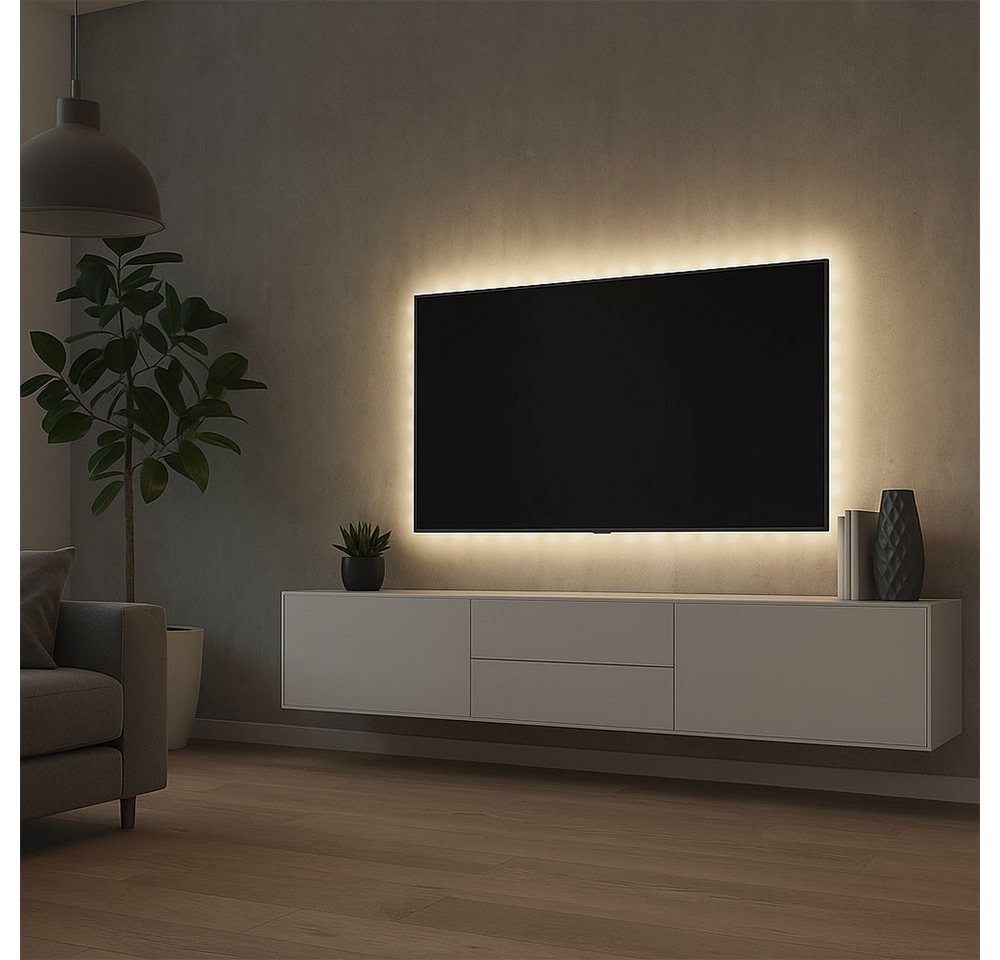 Paulmann LED Dekolicht, LED-Leuchtmittel fest verbaut, Neutralweiß, LED Band Streifen Strip weiß dimmbar kürzbar selbstklebend L 300 cm – Bild 4 von 5