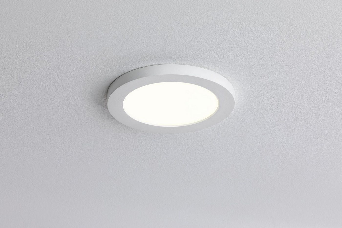 Paulmann LED Einbauleuchte LED Einbaupanel Cover-it rund 3.000K Weiß matt, LED fest integriert, Warmweiß, LED Einbaupanel Cover-it rund 3.000K Weiß matt – Bild 4 von 5