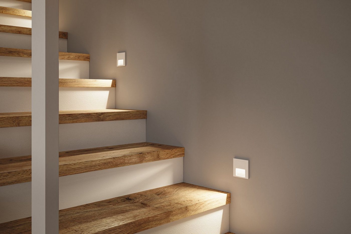 Paulmann LED Einbauleuchte LED Wandeinbauleuchte Tsaro eckig 80x36mm, LED fest integriert, Warmweiß – Bild 2 von 5