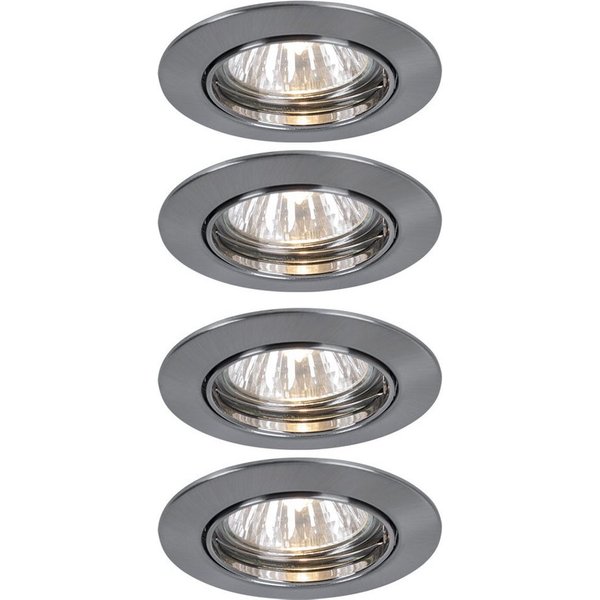 Paulmann LED Einbaustrahler, Leuchtmittel nicht inklusive, 4er Set Einbau Leuchten Strahler Spots Eisen Alu Beleuchtung drehbar