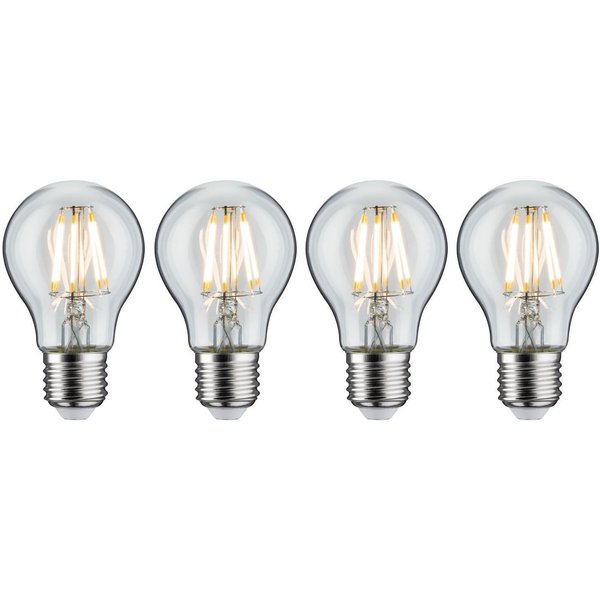 Paulmann LED-Filament 4er Pack 7W E27 klar 2700K, E27, 4 St., Warmweiß