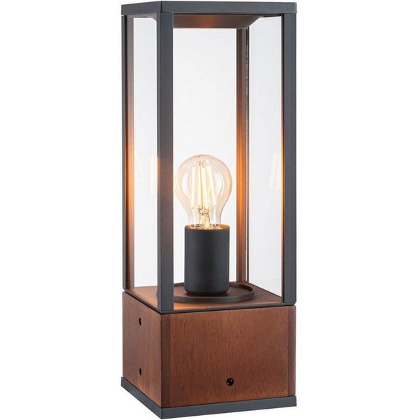 Paulmann LED Gartenstrahler Lichtobjekt Timba IP44 eckig, 60W 230V E27 Holz, ohne Leuchtmittel