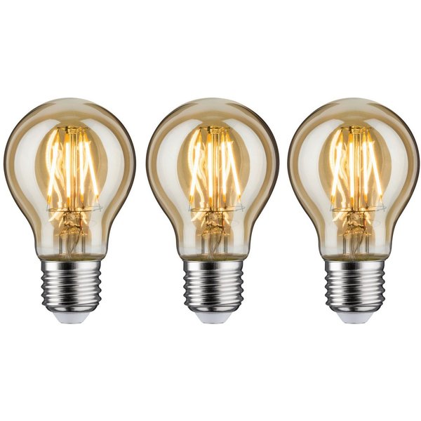 Paulmann LED-Leuchtmittel 3er Set 4,7 W AGL E27 gold, E27, 3 St., Warmweiß, 2500 Kelvin