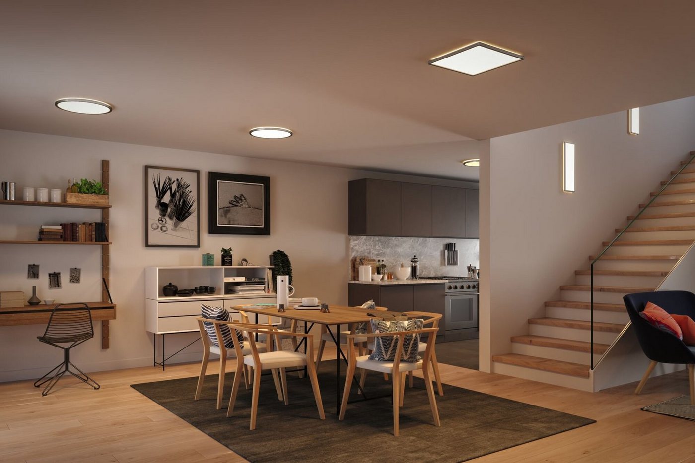 Paulmann LED Panel Atria Shine 3000K IP20 rund, LED fest integriert, Warmweiß, Backlight – Bild 2 von 5