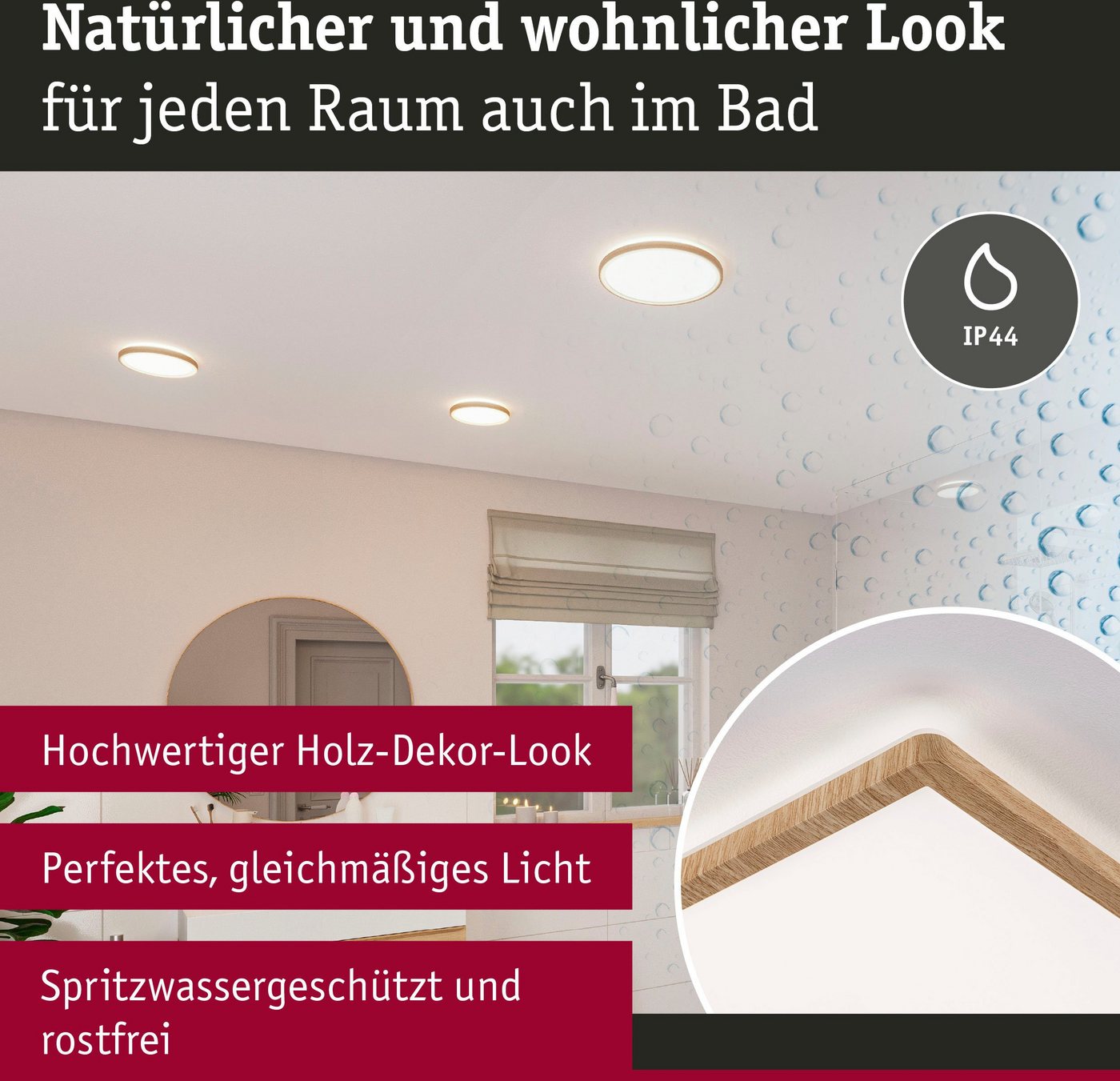 Paulmann LED Panel Atria Shine 4000K IP44 eckig, LED fest integriert, Neutralweiß, Backlight – Bild 4 von 5