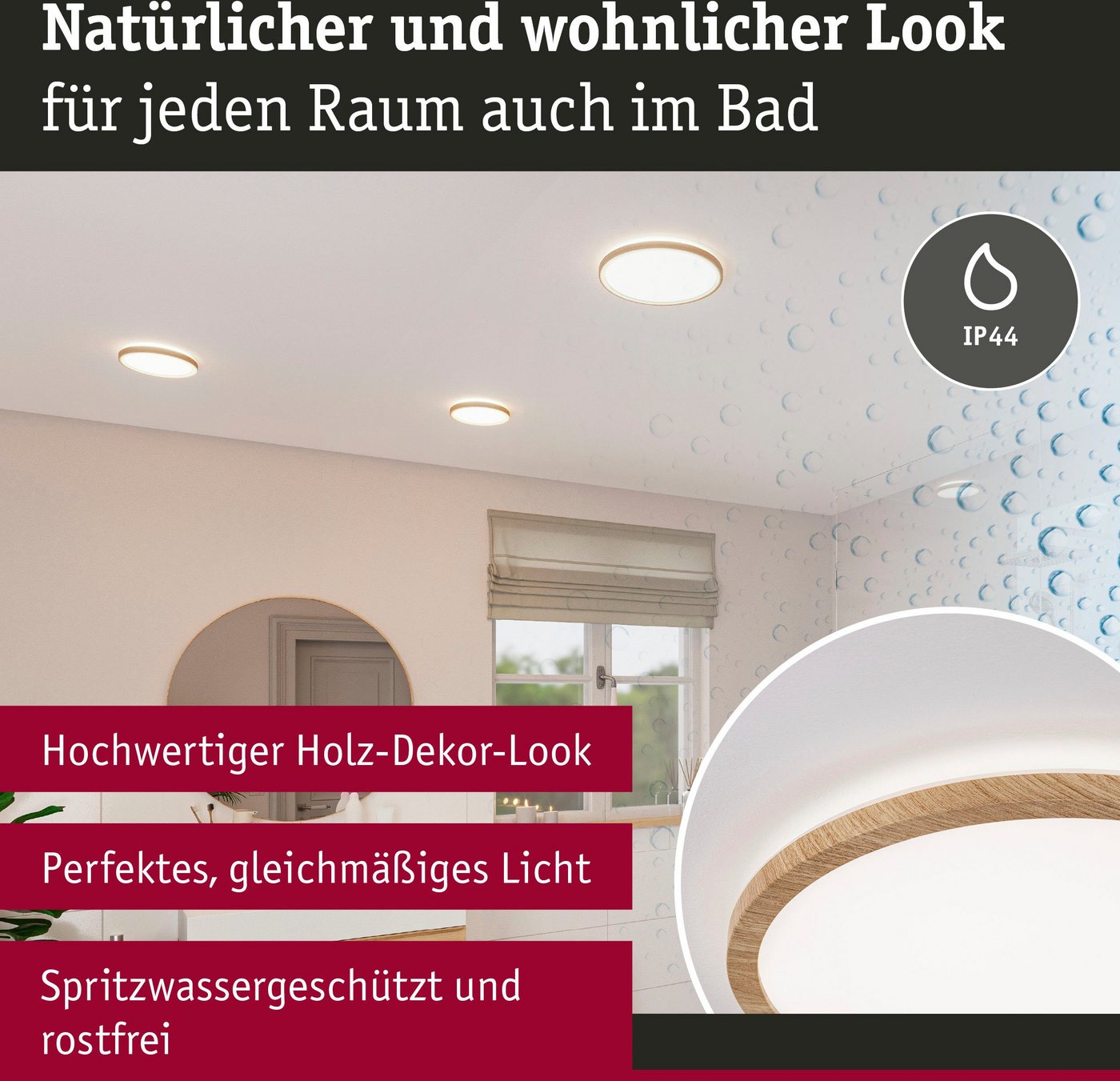 Paulmann LED Panel Atria Shine 4000K IP44 rund, LED fest integriert, Neutralweiß, Backlight – Bild 4 von 5