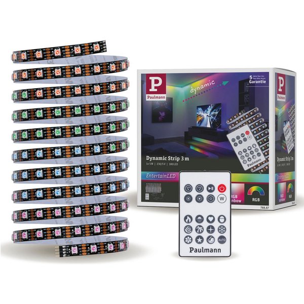 Paulmann LED-Streifen Dynamic Rainbow RGB 1,5m 3W 60LEDs/m 5VA, 1-flammig