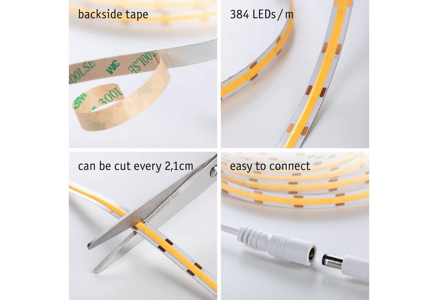 Paulmann LED-Streifen SimpLED Full-Line COB Basisset Warmweiß 3000K, 1-flammig – Bild 4 von 5