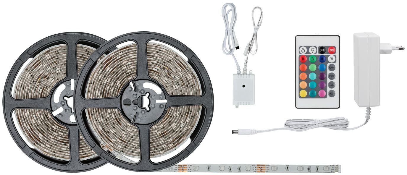 Paulmann LED Stripe SimpLED 10m RGB bunt dimmbar Set beschichtet 28W, 1-flammig, mit Fernbedienung, Memoryfunktion – Bild 2 von 5