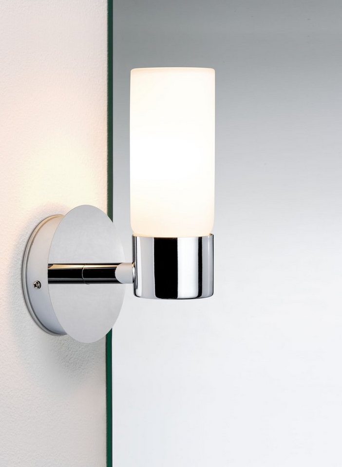 Paulmann LED Wandleuchte Eleon, ohne Leuchtmittel, G9, IP44, max. 33W G9, Chrom/Satin, 230V, Metall/Glas – Bild 3 von 5