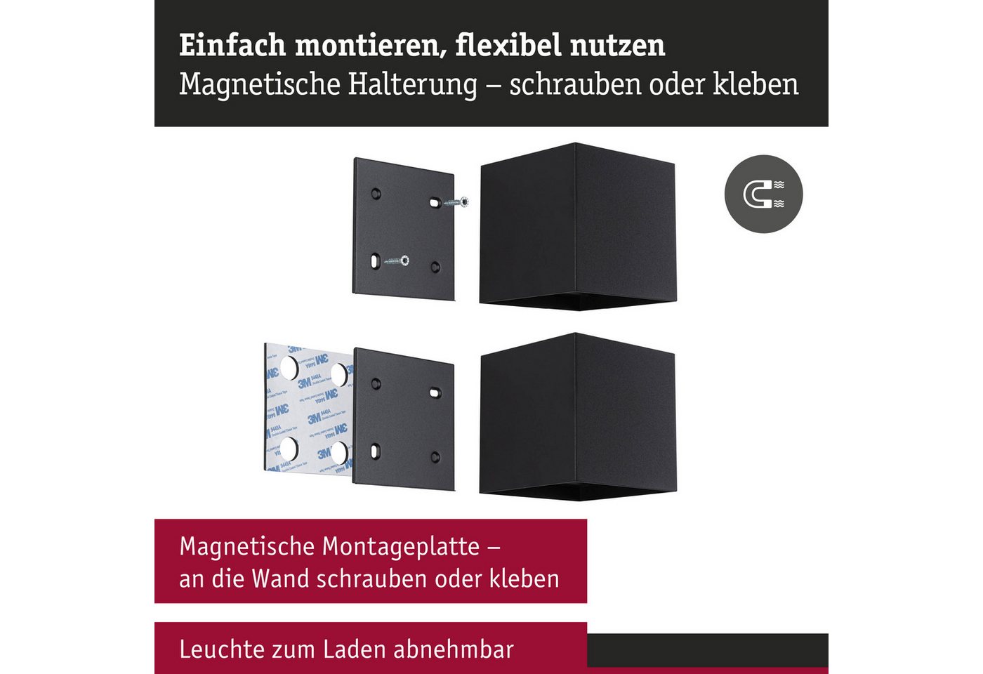 Paulmann LED Wandleuchte Nyara IP44 2W, USB-Ladefunktion, LED fest integriert, Dämmerungsgesteuerter Bewegungsmelder (HF) – Bild 3 von 5