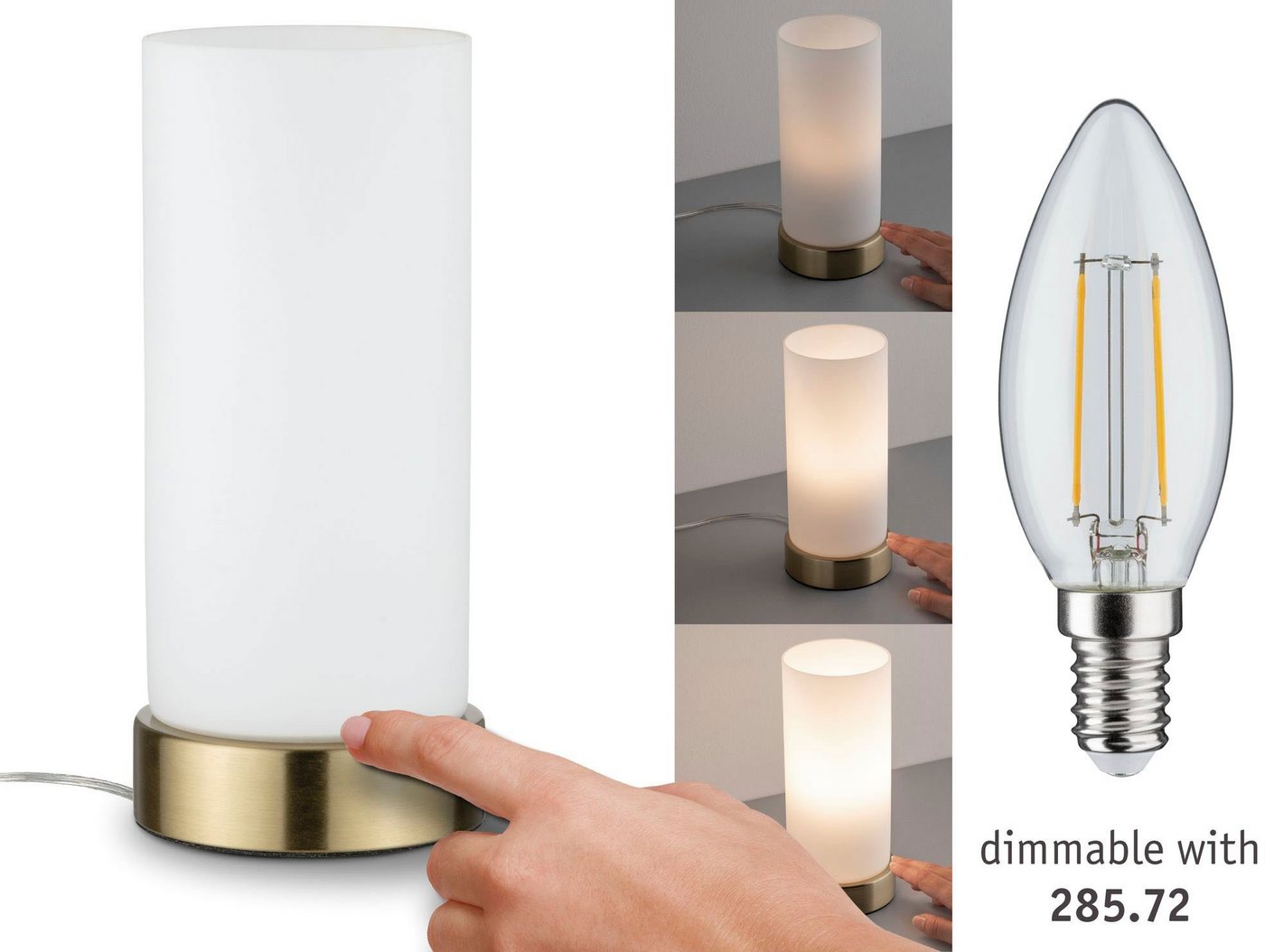 Paulmann Nachttischlampe Pinja, ohne Leuchtmittel, E14 – Bild 4 von 5