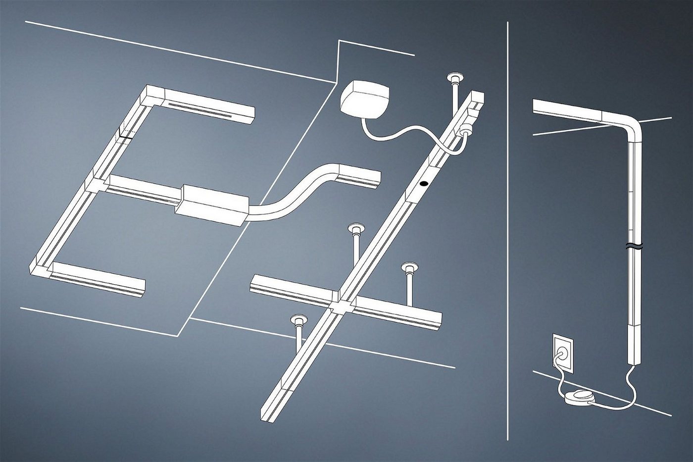 Paulmann Schienensystem-Verbinder URail Linienverbinder 70x11mm max. 1000W Silber für alle Farben, (1-tlg) – Bild 5 von 5