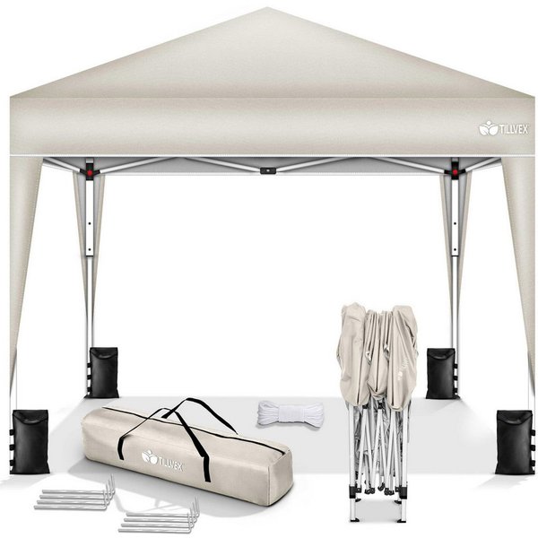 tillvex Pavillon tillvex® Pavillon 3x3m Wasserdicht Gartenzelt Faltpavillon Partyzelt, (3x3m wasserdicht, Pop-Up Faltpavillon höhenverstellbar, Partyzelt mit Ta