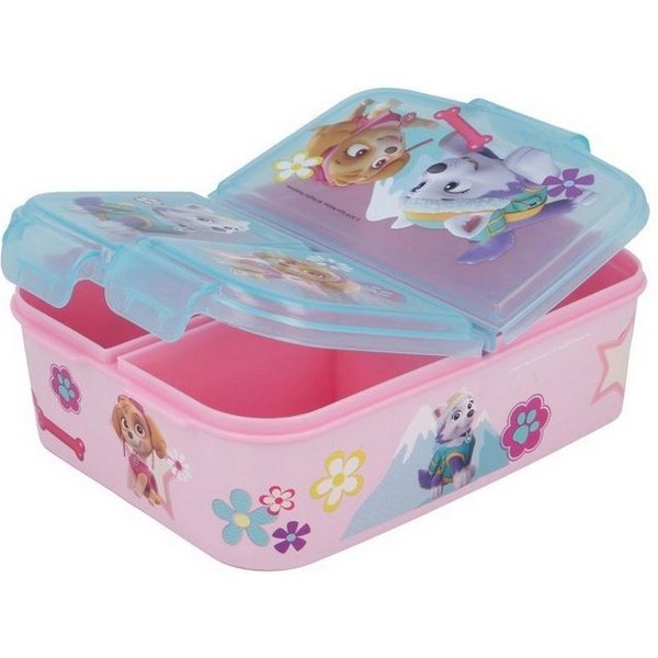 PAW PATROL Lunchbox Brotdose Skye & Everest, Vesperdose mit 3 Fächern