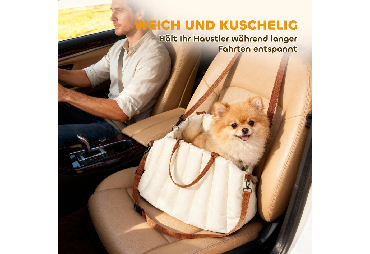 PawHut Hunde-Autositz Hundeautositz, Oxford-Stoff, Autositz für kleine Haustiere – Bild 5 von 5